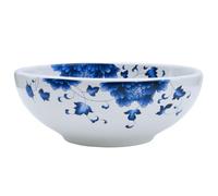 vidaXL Lavabo sobre Encimera Redondo, Lavamanos de Tocador, Lavabo de Fregadero, Lavamanos sobre Encimera para Baño Aseo, Cerámica Blanco y Azul