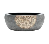 vidaXL Lavabo sobre encimera redondo – Cerámica marrón y negro φ41x14 cm