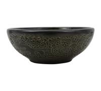 vidaXL Lavabo sobre encimera redondo, cerámica Φ41x14 cm, Negro