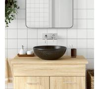 vidaXL Lavabo sobre encimera redondo cerámica negro Φ41x14 cm