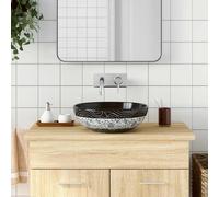 vidaXL Lavabo sobre encimera Redondo de cerámica Φ41x14 cm Negro y Azul
