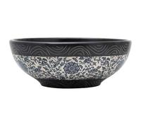 vidaXL Lavabo sobre encimera Redondo de cerámica Φ41x14 cm Negro y Azul