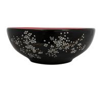 vidaXL Lavabo sobre Encimera Redondo, Lavamanos de Tocador, Lavabo de Fregadero, Lavamanos sobre Encimera para Baño Aseo, Cerámica Rojo y Negro