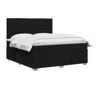 vidaXL LED Boxspringbed pone Matras Zwart 140 x 200 cm Stof