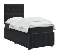 VidaXL LED Boxspringbed pone Matras Zwart 90 x 190 cm Fluweel