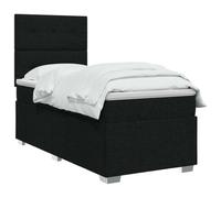 VidaXL LED Boxspringbed pone Matras Zwart 90 x 200 cm Stof