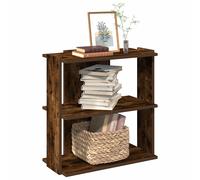 vidaXL Librería 3 estantes madera ingeniería 60x30x60 cm en color Roble Sonoma/Blanco/Roble ahumado y más | práctico organizador multiusos diseño compacto funcional