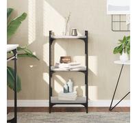 vidaXL Librería 3 estantes madera ingeniería gris Sonoma 40x30x86 cm