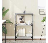 vidaXL Librería 3 estantes madera ingeniería gris Sonoma 59x35x90,5 cm