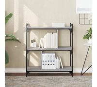 vidaXL Librería 3 estantes madera ingeniería gris Sonoma 76x32x88 cm