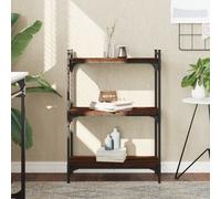 vidaXL Librería 3 estantes madera ingeniería marrón roble 60x30x86 cm