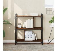 vidaXL Estantería de libros con 3 estantes, color marrón, aspecto de roble, 76x32x88 cm, material de madera