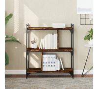 vidaXL Librería de 3 Estantes, Estantería para Libros, Armario de Almacenaje, Librería para Salón Oficina, Madera de Ingeniería Roble Ahumado