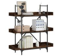 vidaXL Librería 3 estantes madera ingeniería roble humo 100x33x108,5cm
