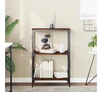 vidaXL Librería 3 estantes madera ingeniería roble marrón 59x35x90,5cm