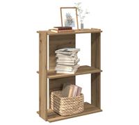 vidaXL Librería 3 Niveles Madera ingeniería Roble Artesanal 60x30x80cm