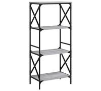 vidaXL Librería 4 estantes madera ingeniería gris Sonoma 59x35x132 cm