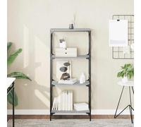 vidaXL Librería 4 estantes madera ingeniería gris Sonoma 59x35x132 cm