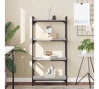 vidaXL Librería 4 estantes madera ingeniería gris Sonoma 60x30x120 cm