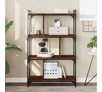 vidaXL Librería de 4 estantes – Madera de ingeniería marrón roble – 76x32x123 cm