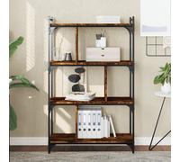 vidaXL Librería 4 estantes madera ingeniería roble ahumado 76x32x123cm