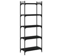 Vidaxl Librería 5 Estantes Madera Ingeniería 60x30x154cm Negro Black