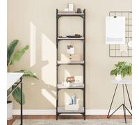 vidaXL Librería 5 estantes madera ingeniería gris Sonoma 40x30x154 cm