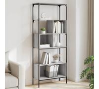 vidaXL Librería 5 estantes madera ingeniería gris Sonoma 76x33x188,5cm