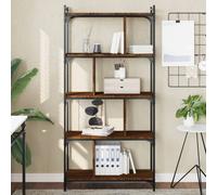 vidaXL Librería 5 estantes madera ingeniería marrón roble 76x32x158 cm