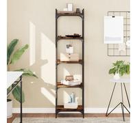 vidaXL Librería 5 estantes madera ingeniería roble ahumado 40x30x154cm