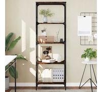 vidaXL Librería 5 estantes madera ingeniería roble ahumado 59x35x171cm
