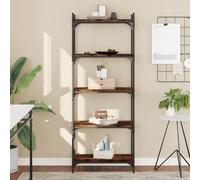 vidaXL Librería 5 estantes madera ingeniería roble ahumado 60x30x154cm