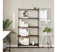 vidaXL Librería 5 estantes madera ingeniería roble ahumado 80x30x154cm