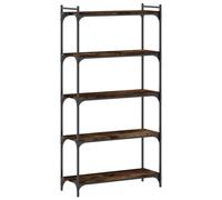 vidaXL Librería 5 Estantes, Estantería para Libros, Armario de Almacenaje, Estantería Expositora para Oficina, Madera de Ingeniería Roble Ahumado