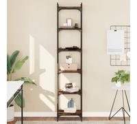 vidaXL Librería 6 estantes madera ingeniería roble ahumado 40x30x188cm