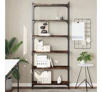 vidaXL Librería 6 estantes madera ingeniería roble ahumado 80x30x188cm