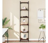 vidaXL Librería 6 estantes madera ingeniería roble marrón 40x30x188 cm