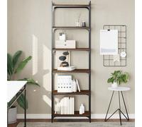 vidaXL Librería 6 estantes madera ingeniería roble marrón 60x30x188 cm