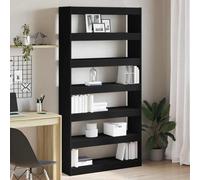 vidaXL Librería 6 niveles 100 x 30 x 198 cm Madera de ingeniería Negro
