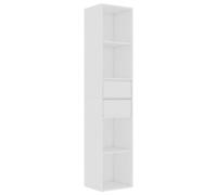 vidaXL Librería 6 Niveles, 4 estantes y 2 cajones, 36x30x171 cm, Madera de ingeniería, Blanca, Estantería Independiente, Mueble Almacenamiento, Hogar y Oficina Moderno