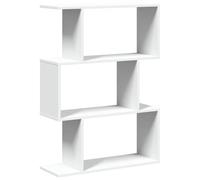 vidaXL Librería biombo de 3 niveles, blanca, 70 x 24 x 97 cm, madera de ingeniería