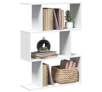 vidaXL Librería biombo de 3 niveles, blanca, 70 x 24 x 97 cm, madera de ingeniería