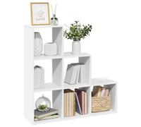 vidaXL Librería biombo de 3 Niveles, Blanca, 99x29x99 cm, Madera de ingeniería