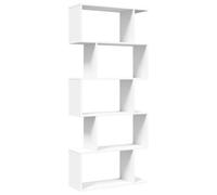 vidaXL Librería biombo de 5 niveles, blanca, 70 x 24 x 161 cm, madera de ingeniería