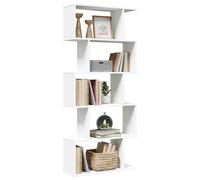 vidaXL Librería biombo de 5 niveles, blanca, 70 x 24 x 161 cm, madera de ingeniería