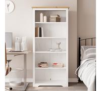 vidaXL Librería 5 estantes, mueble archivador y armario de almacenaje, pino macizo marrón