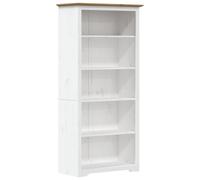 vidaXL Librería 5 estantes, mueble archivador y armario de almacenaje, pino macizo marrón