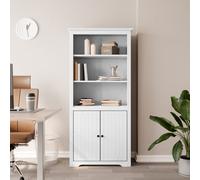 vidaXL Librería BODO madera maciza de pino 82x40x173 cm Gris/Blanco/Marrón