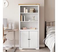 vidaXL Librería BODO madera maciza de pino blanco marrón 82x40x173 cm