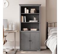 vidaXL Librería BODO madera maciza de pino 82x40x173 cm en color Gris/Blanco/Marrón